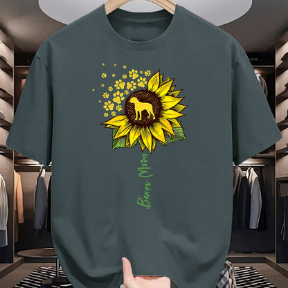 Dog Love Shirt, Dog Lover Gift T-Shirt/Hoodie/Sweatshirt HLT00 - Boxer Mom Sunflower Boxer Dog Gifts Dog Mom Mama T-Shirt