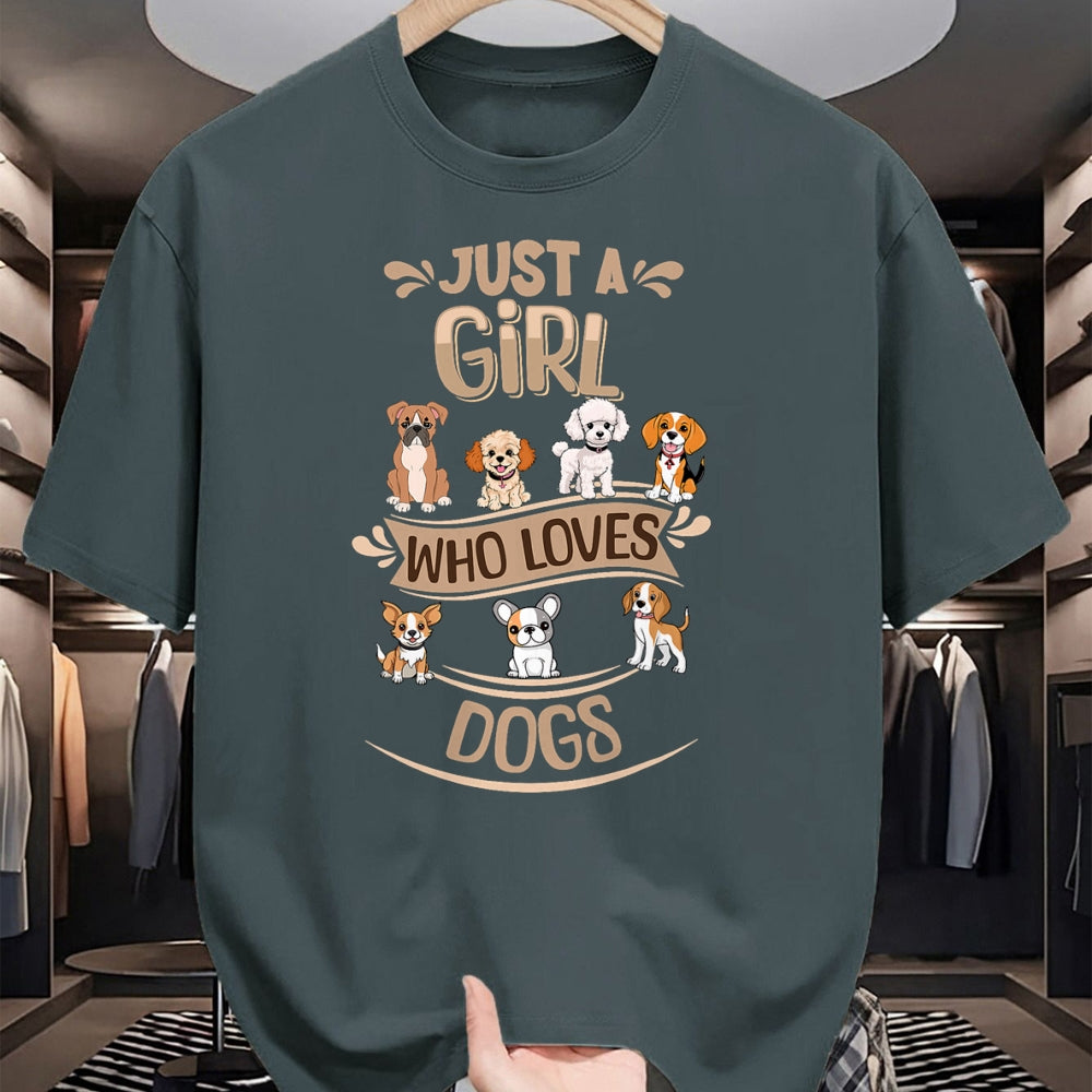 Dog Love Shirt, Dog Lover Gift T-Shirt/Hoodie/Sweatshirt HLT00 - Just a girl who loves Dogs - Sweet Puppy Design T-Shirt