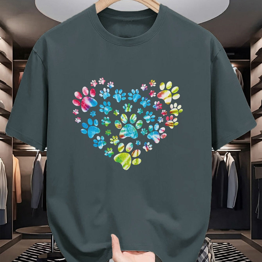Dog Love Shirt, Dog Lover Gift T-Shirt/Hoodie/Sweatshirt HLT00 - Tie Dye Love Dog Paw Print Animal Paw Dog Lover Long Sleeve T-Shirt
