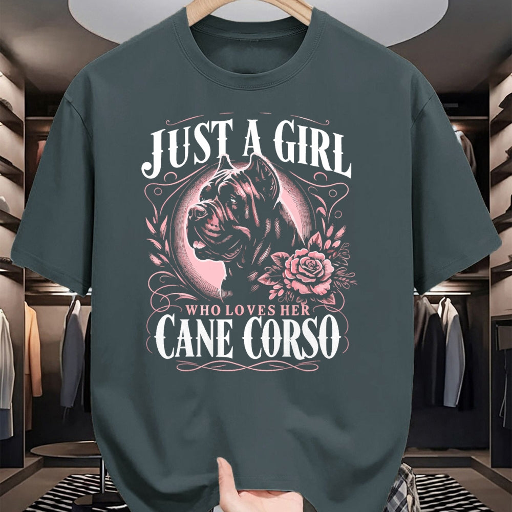 Dog Love Shirt, Dog Lover Gift T-Shirt/Hoodie/Sweatshirt HLT00 - Cane Corso Just A Girl Who Loves Her Cane Corsos Dog T-Shirt