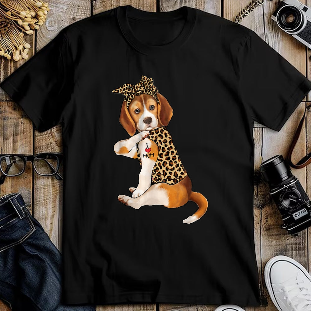 Dog Love Shirt, Dog Lover Gift T-Shirt/Hoodie/Sweatshirt HLT00 - Beagle Dog Lover Tee I Love Mom Tattoo Leopard Mothers Day T-Shirt