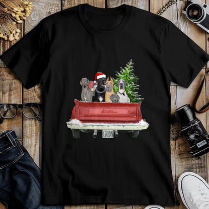 Dog Love Shirt, Dog Lover Gift T-Shirt/Hoodie/Sweatshirt HLT00 - Cute Great Dane Christmas Top, Dog Mom Owner Vintage Truck T-Shirt