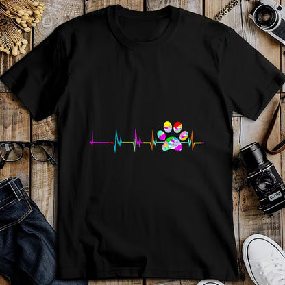 Dog Love Shirt, Dog Lover Gift T-Shirt/Hoodie/Sweatshirt HLT00 - Dog Paw Heart - Dog Paw Print Heartbeat Shirt Women Girls Mom Love Dogs T-Shirt