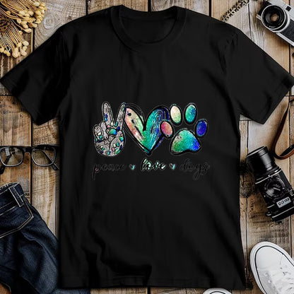 Dog Love Shirt, Dog Lover Gift T-Shirt/Hoodie/Sweatshirt HLT00 - Womens Peace love dogs V-Neck T-Shirt