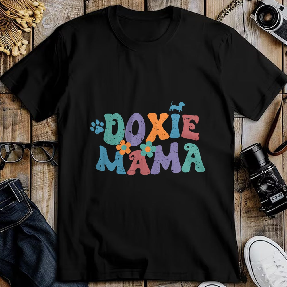 Dog Love Shirt, Dog Lover Gift T-Shirt/Hoodie/Sweatshirt HLT00 - Groovy Doxie Mama Colorful Dog Gift Dachshund Lover Dogs Mom T-Shirt