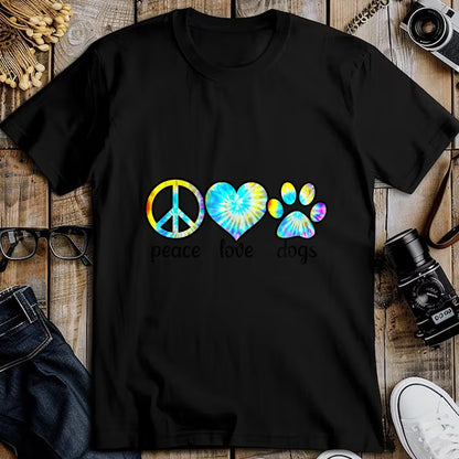Dog Love Shirt, Dog Lover Gift T-Shirt/Hoodie/Sweatshirt HLT00 - Dog Love Shirt Dog Mom Dog Dads Gift Peace Love Dogs Tie Dye T-Shirt