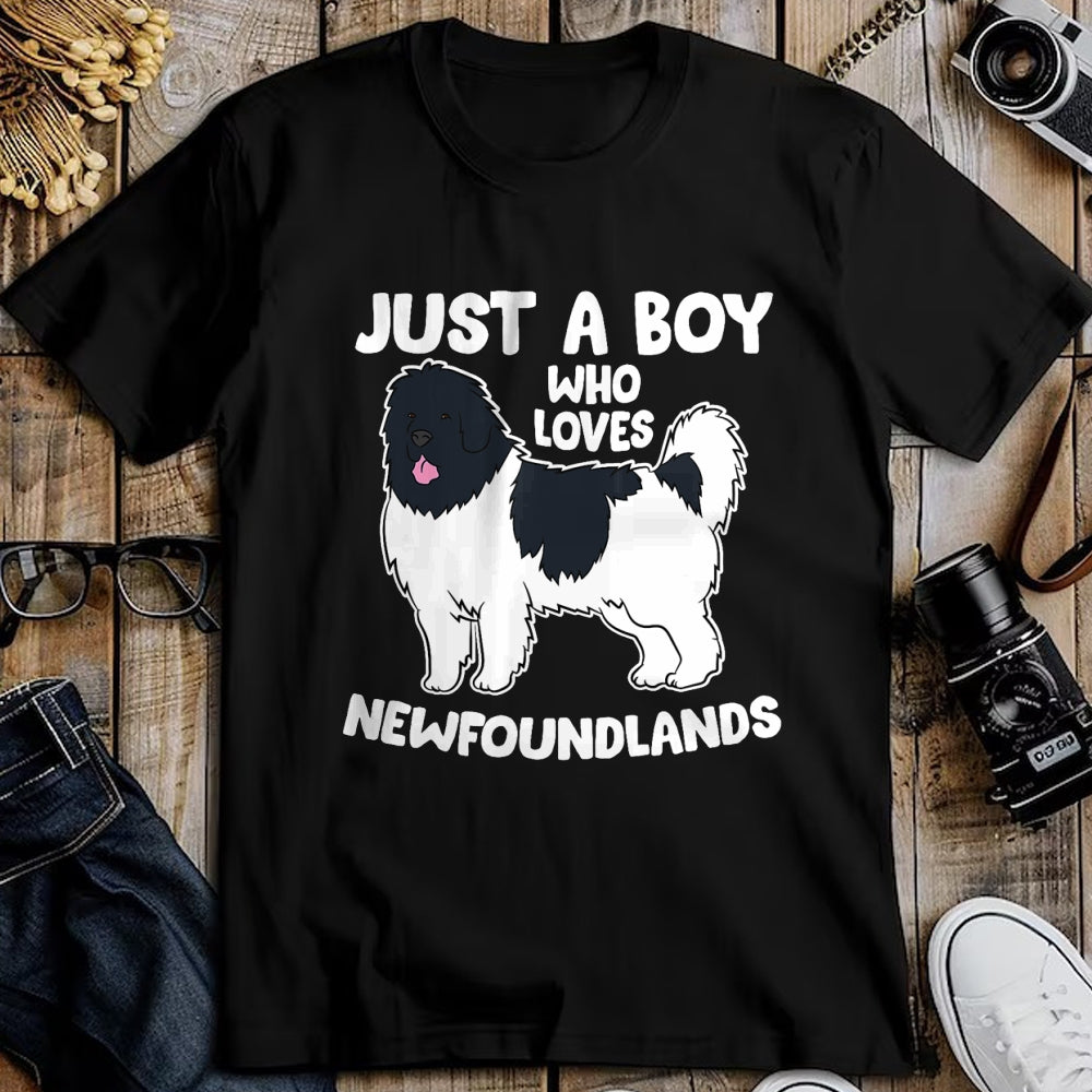 Dog Love Shirt, Dog Lover Gift T-Shirt/Hoodie/Sweatshirt HLT00 - Just a Boy Who Loves Newfoundland Dogs T-Shirt