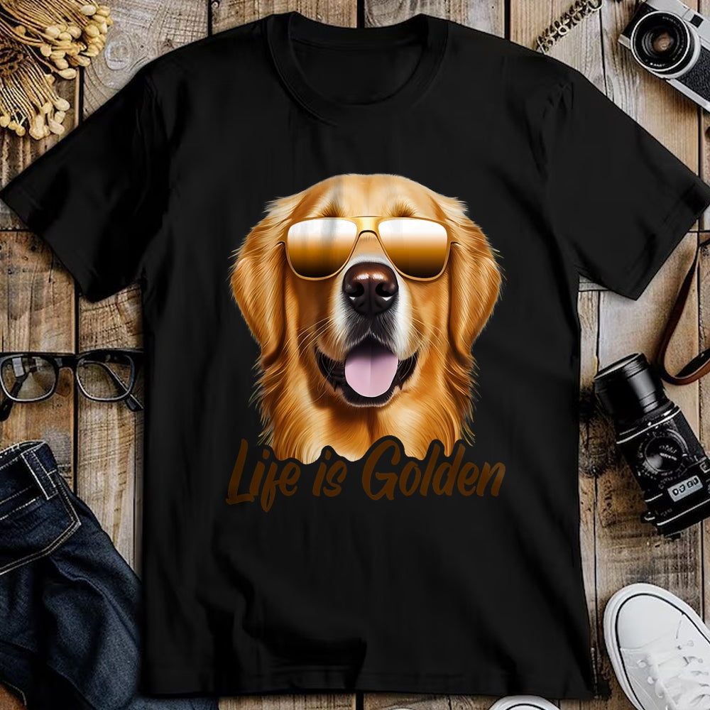 Dog Love Shirt, Dog Lover Gift T-Shirt/Hoodie/Sweatshirt HLT00 - Life is Golden Funny Golden Retriever Cute Dog Good Pet Life T-Shirt