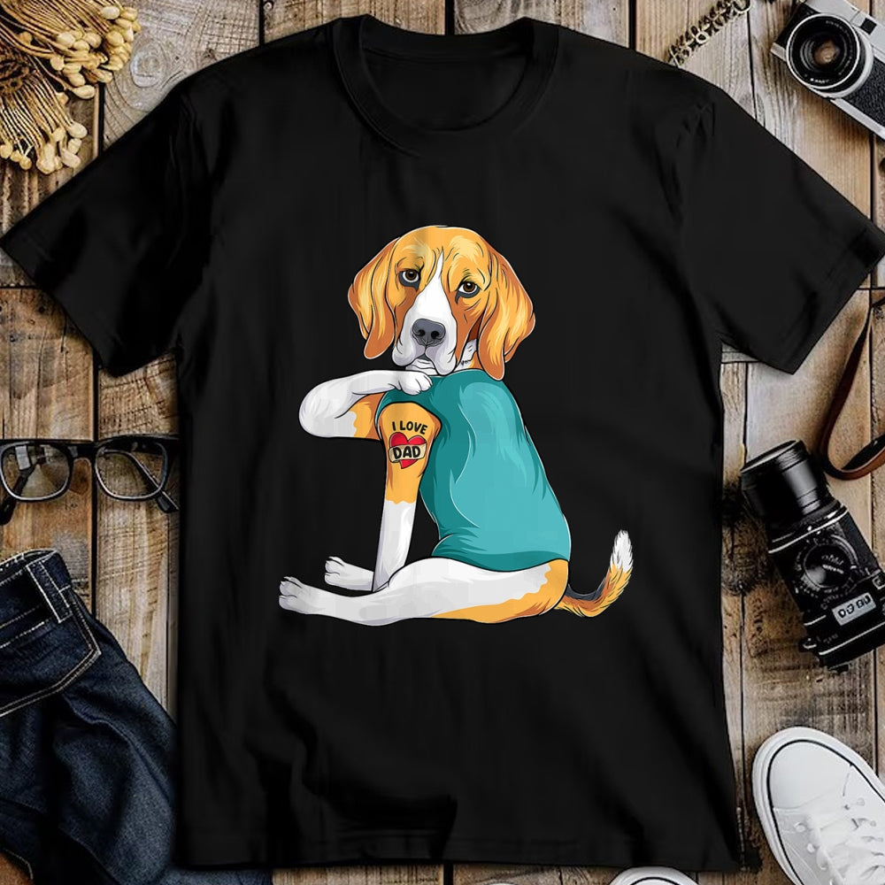 Dog Love Shirt, Dog Lover Gift T-Shirt/Hoodie/Sweatshirt HLT00 - Father_s Day gift funny dog Dad Beagle i love Dad tattoo T-Shirt