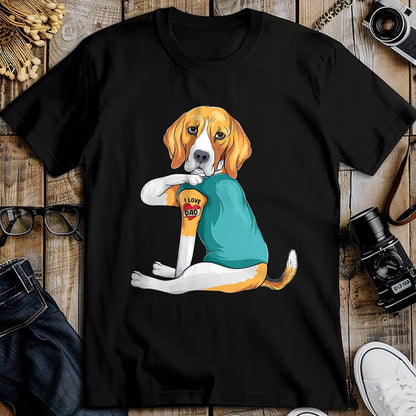 Dog Love Shirt, Dog Lover Gift T-Shirt/Hoodie/Sweatshirt HLT00 - Father_s Day gift funny dog Dad Beagle i love Dad tattoo T-Shirt