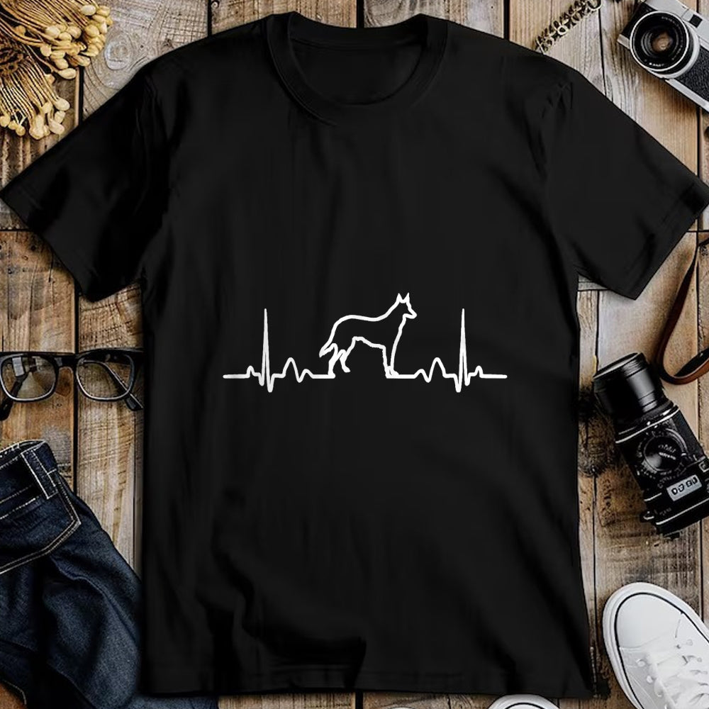 Dog Love Shirt, Dog Lover Gift T-Shirt/Hoodie/Sweatshirt HLT00 - German Shepherd Dog Heartbeat Funny Dog Gift Tee Shirt T-Shirt