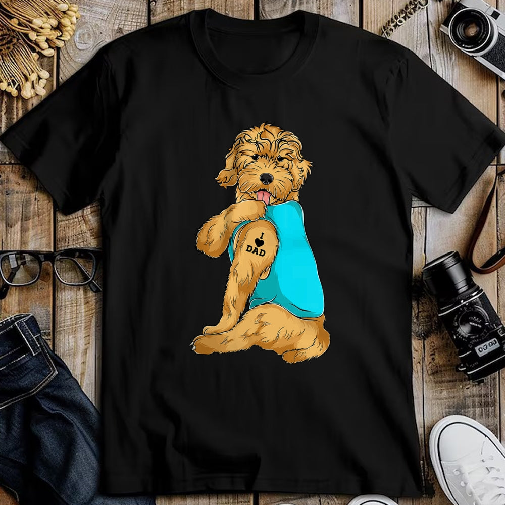 Dog Love Shirt, Dog Lover Gift T-Shirt/Hoodie/Sweatshirt HLT00 - Golden Doodle I Love Dad Tattoo Apparel, Dog Dad Gifts Dads T-Shirt