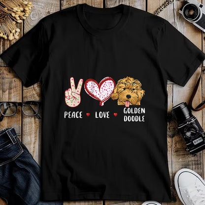 Dog Love Shirt, Dog Lover Gift T-Shirt/Hoodie/Sweatshirt HLT00 - peace love Goldendoodle gift for men women kids doodle dog T-Shirt
