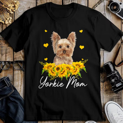 Dog Love Shirt, Dog Lover Gift T-Shirt/Hoodie/Sweatshirt HLT00 - Womens Sunflower Yorkie Mom Dog Lover T-Shirt