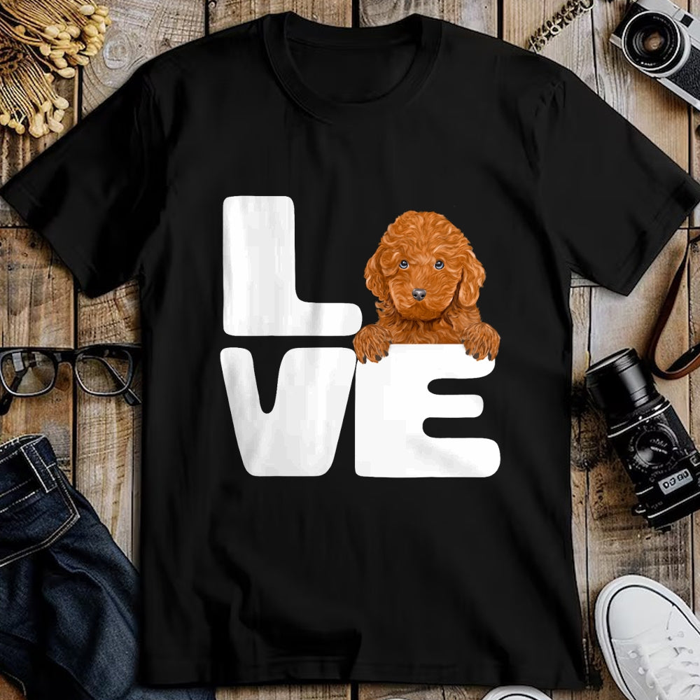Dog Love Shirt, Dog Lover Gift T-Shirt/Hoodie/Sweatshirt HLT00 - I Love My Brown Poodle Dog Lover T-Shirt