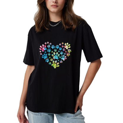 Dog Love Shirt, Dog Lover Gift T-Shirt/Hoodie/Sweatshirt HLT00 - Tie Dye Love Dog Paw Print Animal Paw Dog Lover Long Sleeve T-Shirt
