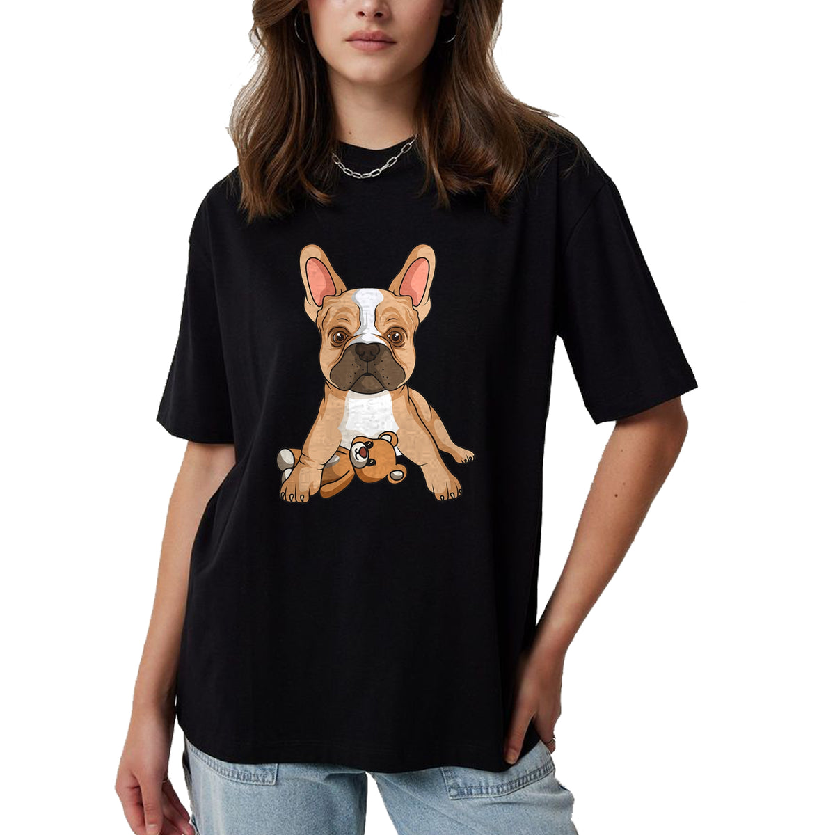 Dog Love Shirt, Dog Lover Gift T-Shirt/Hoodie/Sweatshirt HLT00 - French Bulldog Frenchie Love Cute Dog Mom Funny Girls T-Shirt