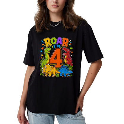 Best Dinosaur Lover Shirt, Funny Dinosaur UnisexT-Shirt/Hoodie/Sweatshirt HLT00 - Dinosaur 4th Four Roar I_m 4 Birthday 4 Year Old Boys Gifts T-Shirt