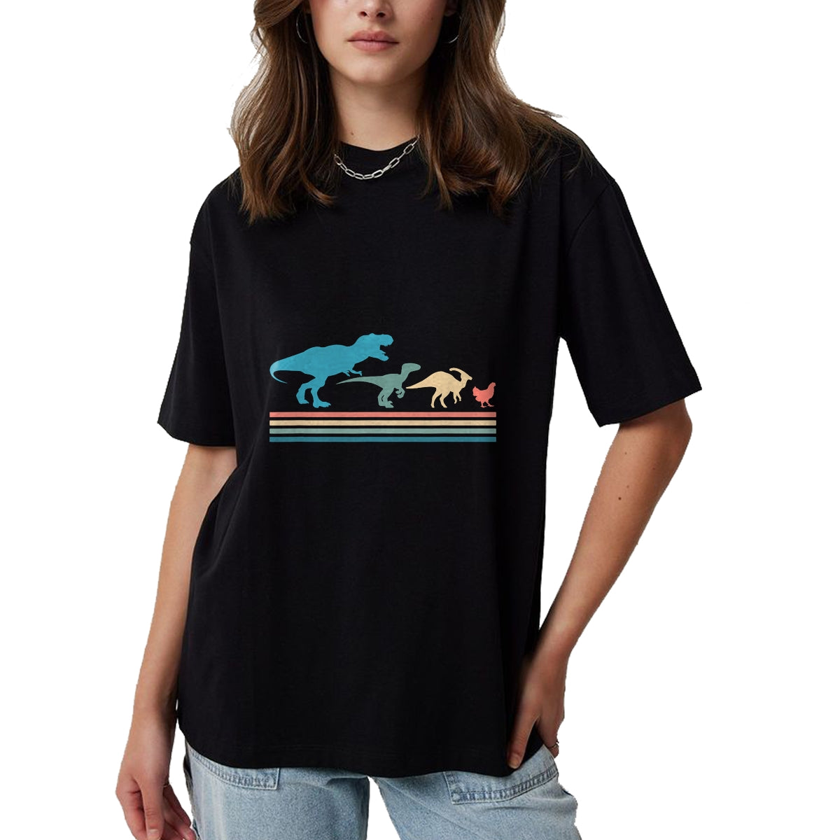 Best Dinosaur Lover Shirt, Funny Dinosaur UnisexT-Shirt/Hoodie/Sweatshirt HLT00 - Funny Vintage Dinosaur Evolution T-Rex Velociraptor Chicken T-Shirt