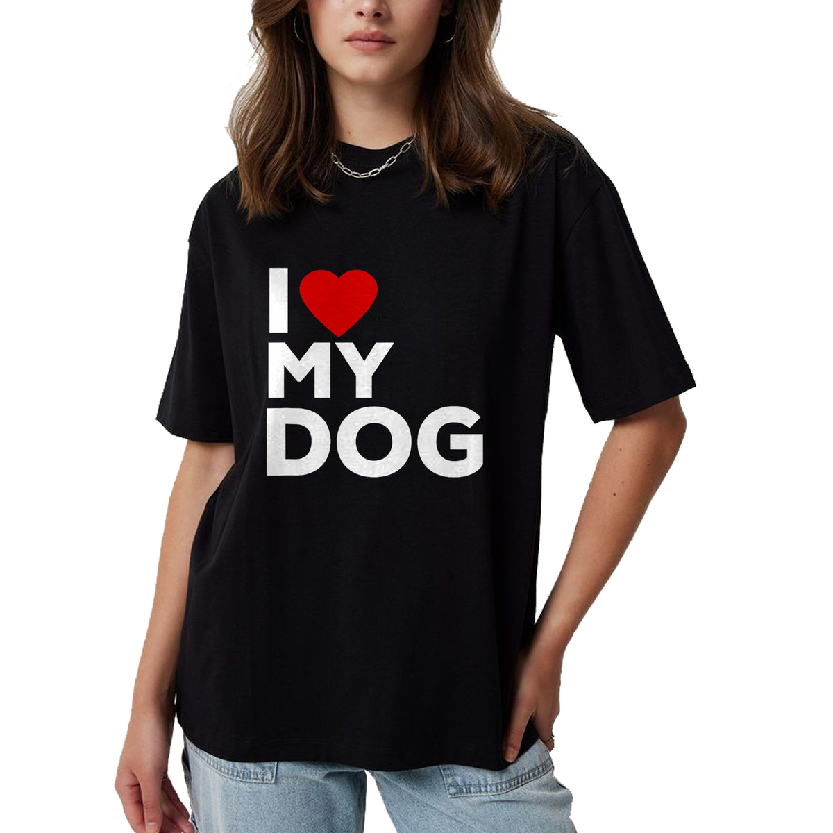 Dog Love Shirt, Dog Lover Gift T-Shirt/Hoodie/Sweatshirt HLT00 - I Love My Dog Tshirt for Dog Lovers with Heart T-Shirt