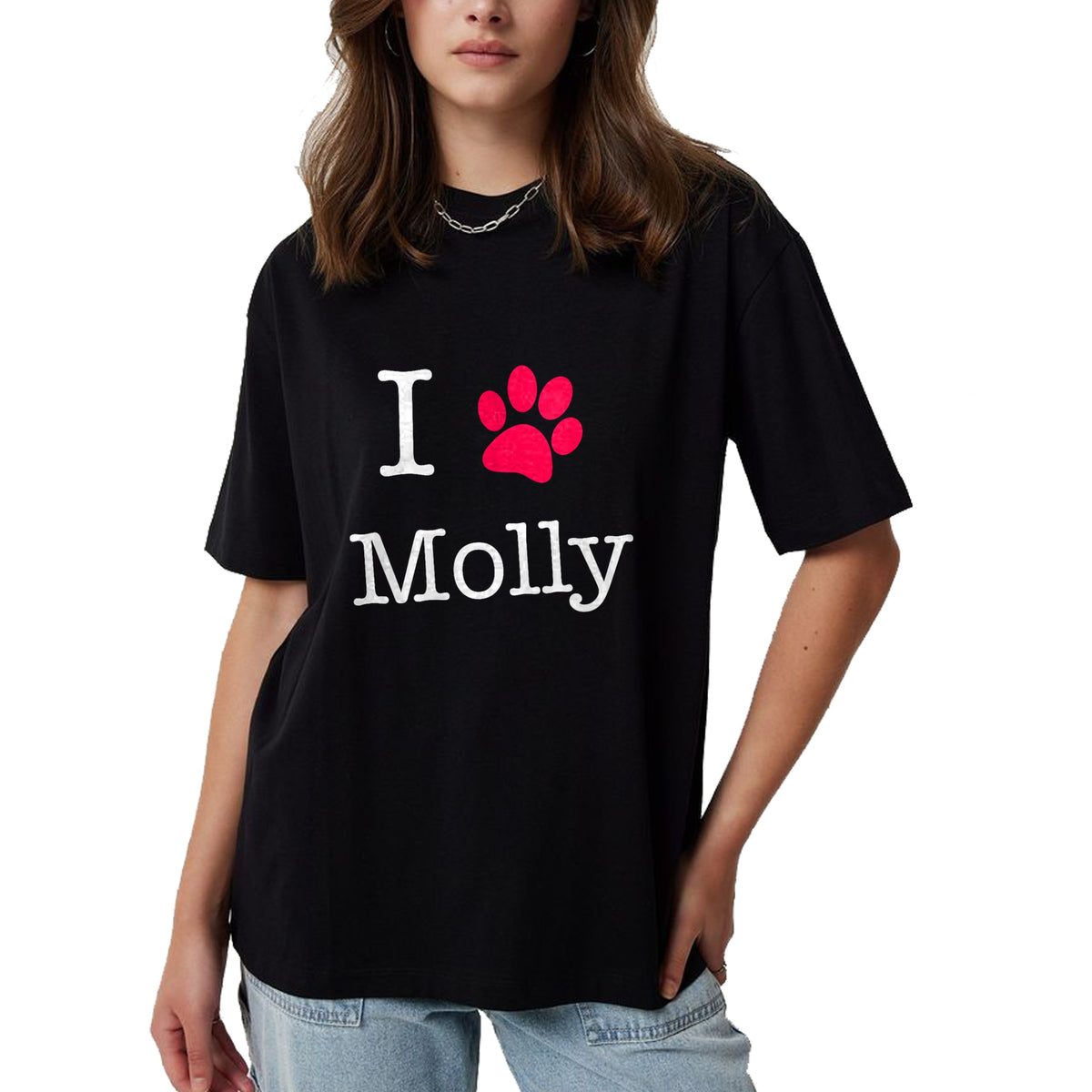 Dog Love Shirt, Dog Lover Gift T-Shirt/Hoodie/Sweatshirt HLT00 - I Love Molly Dog Name T-Shirt Gift Shirt T-Shirt