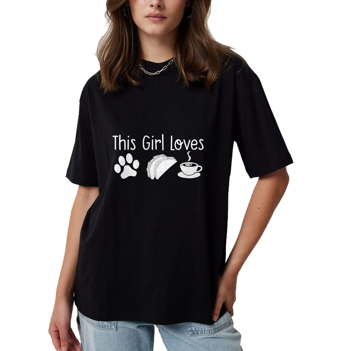 Dog Love Shirt, Dog Lover Gift T-Shirt/Hoodie/Sweatshirt HLT00 - THIS GIRL LOVES DOGS TACOS COFFEE T-Shirt Women Mom Gift