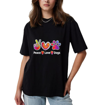 Dog Love Shirt, Dog Lover Gift T-Shirt/Hoodie/Sweatshirt HLT00 - Dog Lover Peace Love Dogs Funny Cute Puppy Paw Tie Dye T-Shirt