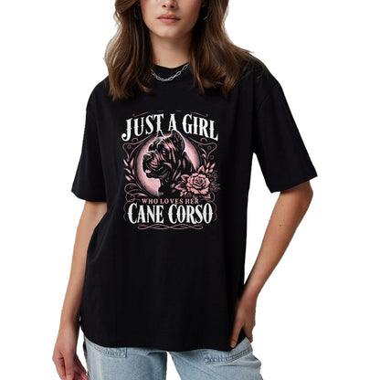Dog Love Shirt, Dog Lover Gift T-Shirt/Hoodie/Sweatshirt HLT00 - Cane Corso Just A Girl Who Loves Her Cane Corsos Dog T-Shirt