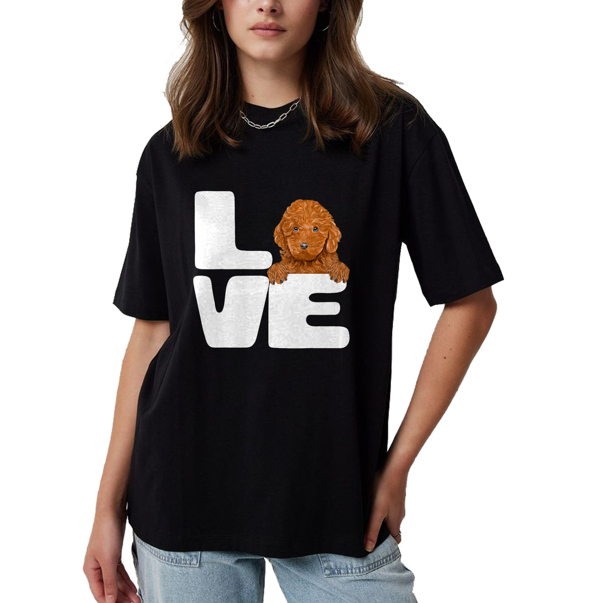 Dog Love Shirt, Dog Lover Gift T-Shirt/Hoodie/Sweatshirt HLT00 - I Love My Brown Poodle Dog Lover T-Shirt