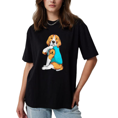 Dog Love Shirt, Dog Lover Gift T-Shirt/Hoodie/Sweatshirt HLT00 - Beagle I Love Mom Apparel, Dog Mom Gifts Womens T-Shirt