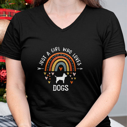 Dog Love Shirt, Dog Lover Gift T-Shirt/Hoodie/Sweatshirt HLT00 - Just A Girl Who Loves Dogs Rainbow Gifts For Dog Lover Women T-Shirt