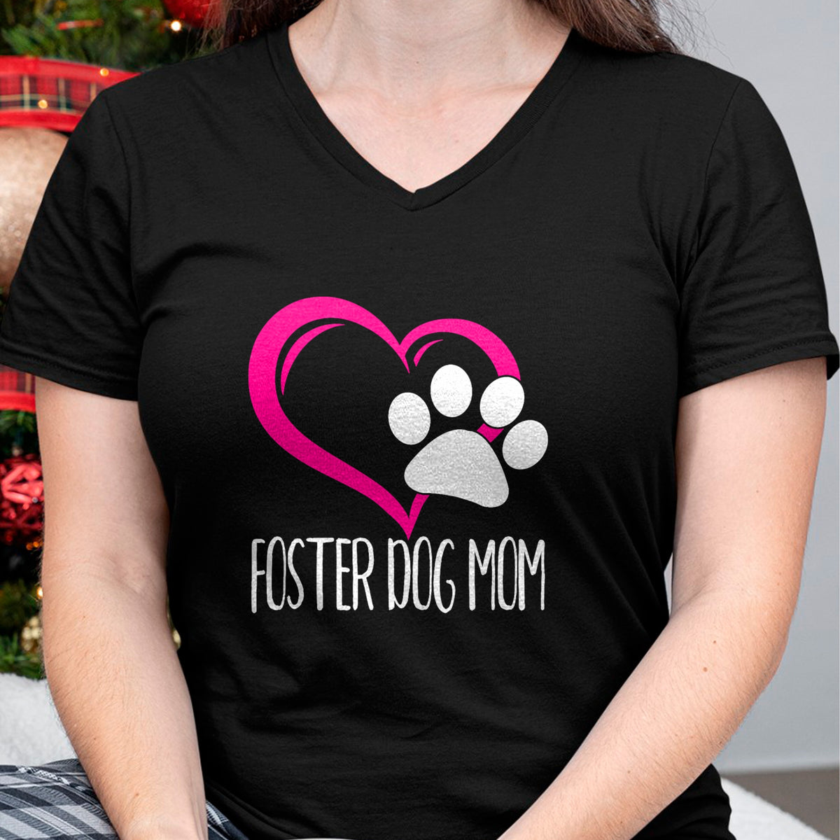 Dog Love Shirt, Dog Lover Gift T-Shirt/Hoodie/Sweatshirt HLT00 - Foster Dog Mom Shirt Cute Dog Paw Heart T-Shirt