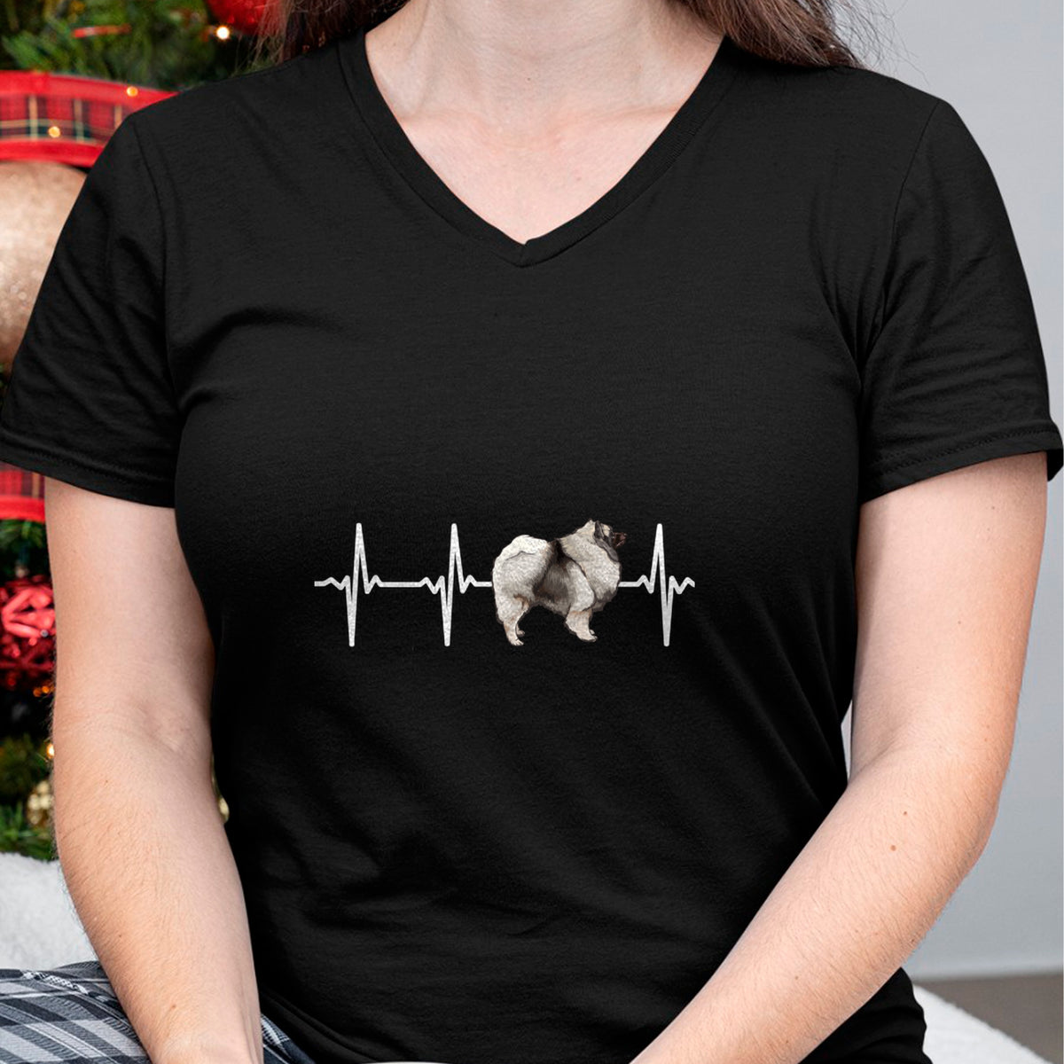 Dog Love Shirt, Dog Lover Gift T-Shirt/Hoodie/Sweatshirt HLT00 - Keeshond Heartbeat Love My Dog Long Sleeve T-Shirt