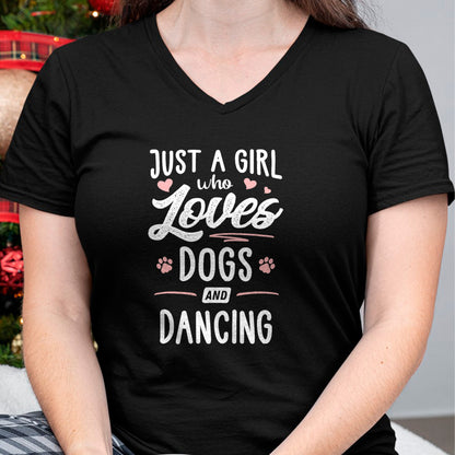 Dog Love Shirt, Dog Lover Gift T-Shirt/Hoodie/Sweatshirt HLT00 - Just A Girl Who Loves Dogs And Dancing Gift Dog Lover T-Shirt