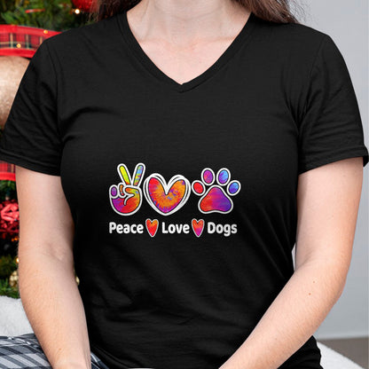 Dog Love Shirt, Dog Lover Gift T-Shirt/Hoodie/Sweatshirt HLT00 - Dog Lover Peace Love Dogs Funny Cute Puppy Paw Tie Dye T-Shirt