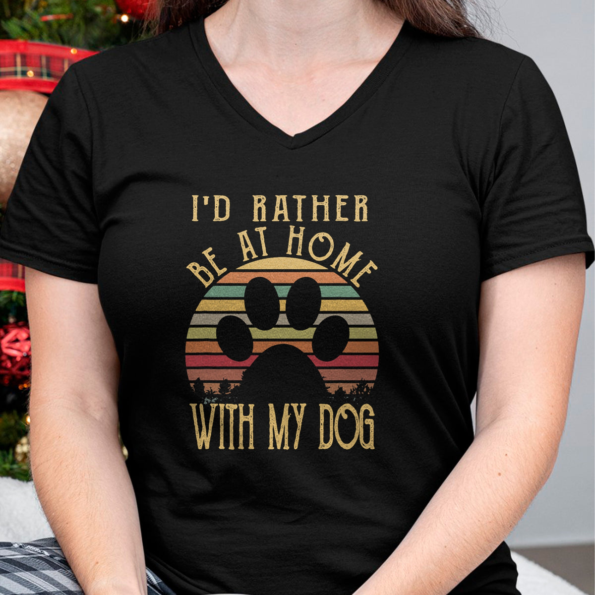 Dog Love Shirt, Dog Lover Gift T-Shirt/Hoodie/Sweatshirt HLT00 - I_d Rather Be At Home With My Dog Shirt Mom & Dog Parent T-Shirt