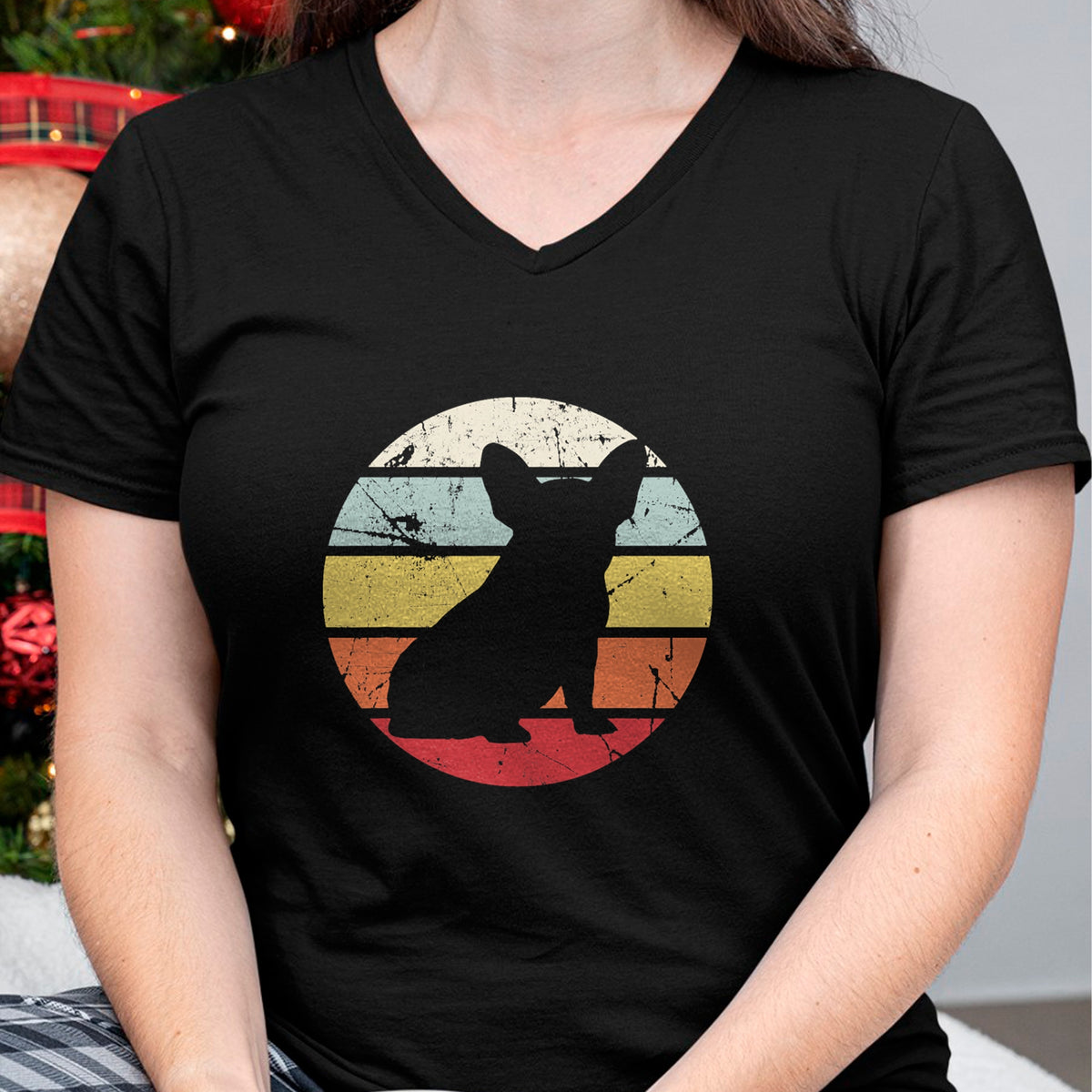 Dog Love Shirt, Dog Lover Gift T-Shirt/Hoodie/Sweatshirt HLT00 - Fine distressed retro vintage french bulldog pet dog mom T-Shirt