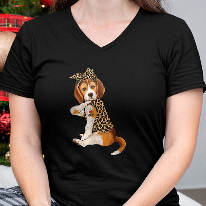 Dog Love Shirt, Dog Lover Gift T-Shirt/Hoodie/Sweatshirt HLT00 - Beagle Dog Lover Tee I Love Mom Tattoo Leopard Mothers Day T-Shirt
