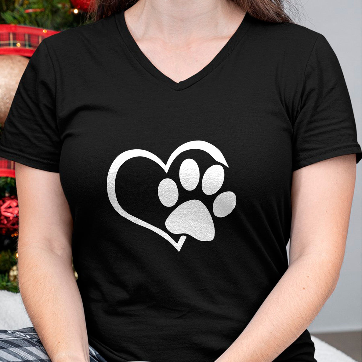 Dog Love Shirt, Dog Lover Gift T-Shirt/Hoodie/Sweatshirt HLT00 - Dog Dad Mom Puppy Shirt Love Dogs Paw Print Heart Women Men T-Shirt