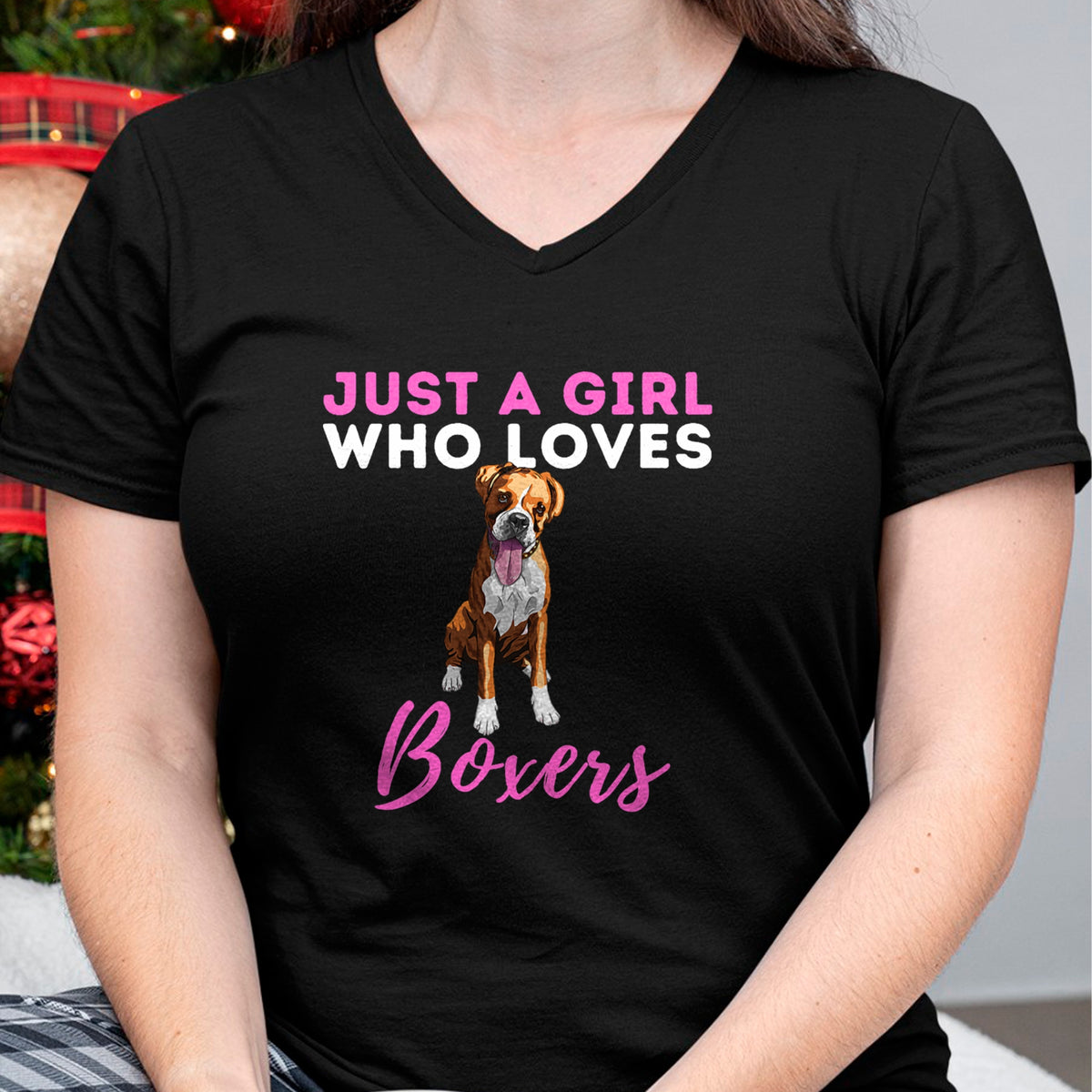Dog Love Shirt, Dog Lover Gift T-Shirt/Hoodie/Sweatshirt HLT00 - Just A Girl Who Loves Boxers - Cute German Boxer Dog Owner T-Shirt