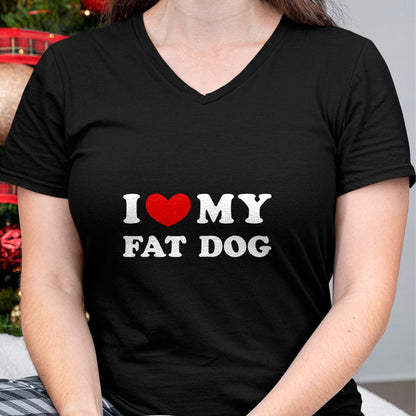 Dog Love Shirt, Dog Lover Gift T-Shirt/Hoodie/Sweatshirt HLT00 - I Love My Fat Dog, I Heart My Fat Dog T-Shirt