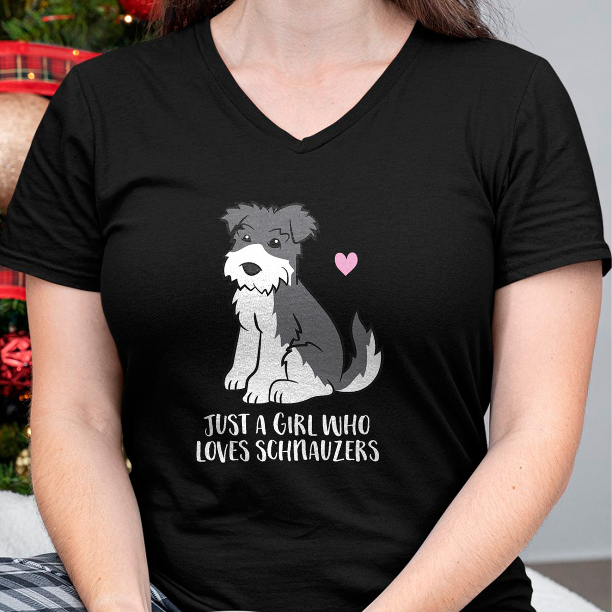 Dog Love Shirt, Dog Lover Gift T-Shirt/Hoodie/Sweatshirt HLT00 - Funny Schnauzer Dog Girl Just a Girl Who Loves Schnauzers T-Shirt