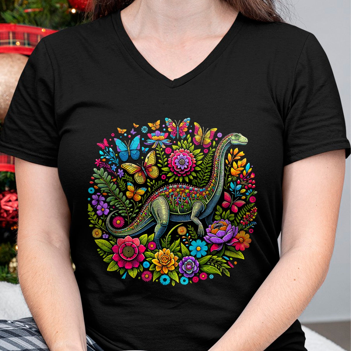 Best Dinosaur Lover Shirt, Funny Dinosaur UnisexT-Shirt/Hoodie/Sweatshirt HLT00 - Cottagecore Dinosaur Floral T-Shirt
