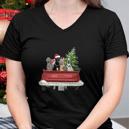 Dog Love Shirt, Dog Lover Gift T-Shirt/Hoodie/Sweatshirt HLT00 - Cute Great Dane Christmas Top, Dog Mom Owner Vintage Truck T-Shirt