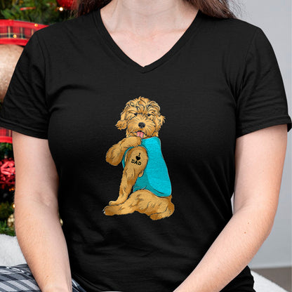 Dog Love Shirt, Dog Lover Gift T-Shirt/Hoodie/Sweatshirt HLT00 - Golden Doodle I Love Dad Tattoo Apparel, Dog Dad Gifts Dads T-Shirt