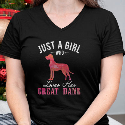 Dog Love Shirt, Dog Lover Gift T-Shirt/Hoodie/Sweatshirt HLT00 - Just A Girl Who Loves Her Great Dane Dog Owner Gift T-Shirt