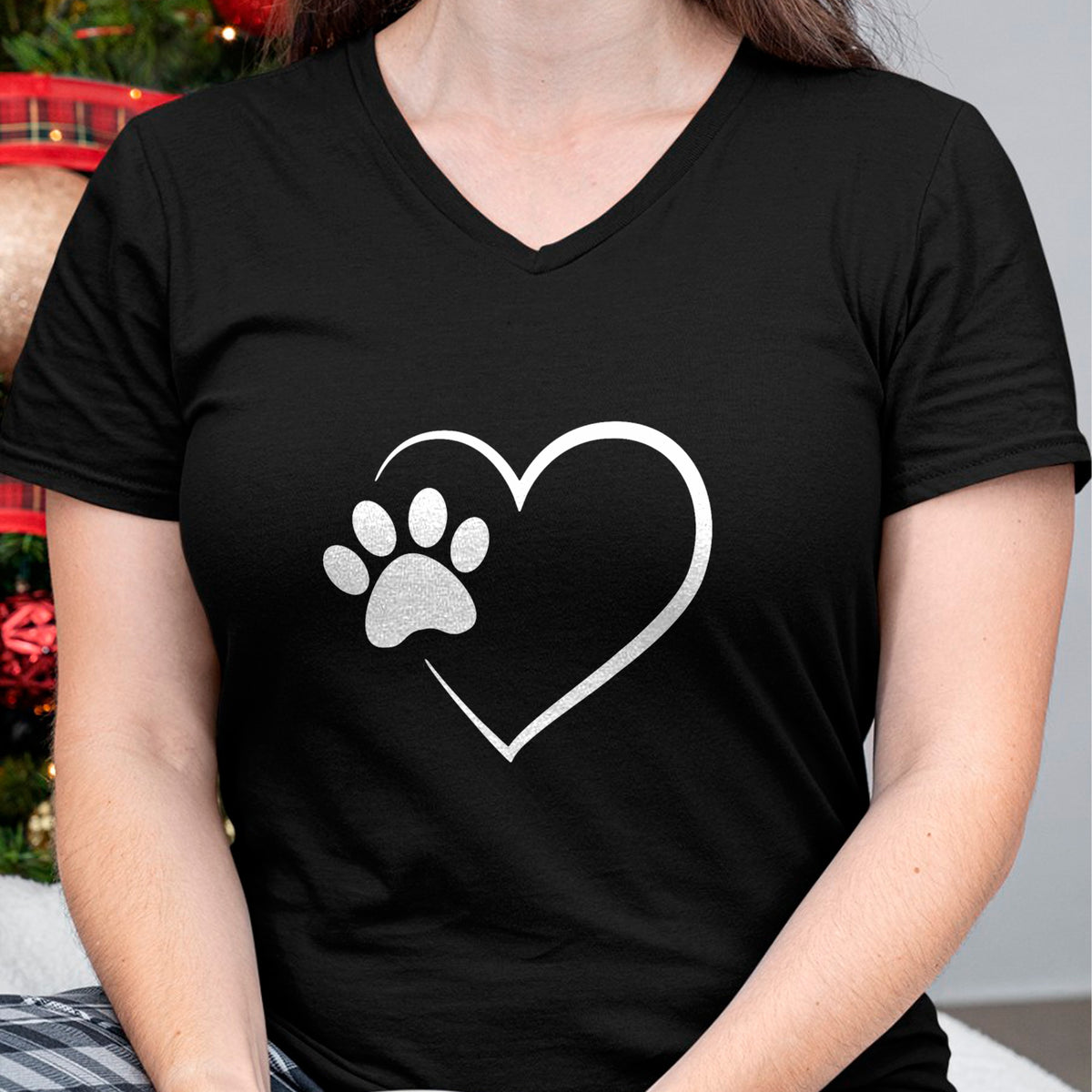 Dog Love Shirt, Dog Lover Gift T-Shirt/Hoodie/Sweatshirt HLT00 - Dog Paw Heart - Dog Lover Gift for Dog Moms T-Shirt