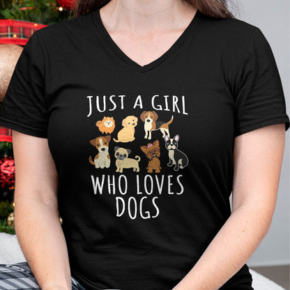 Dog Love Shirt, Dog Lover Gift T-Shirt/Hoodie/Sweatshirt HLT00 - Just a girl who loves Dogs - Funny Puppy T-Shirt