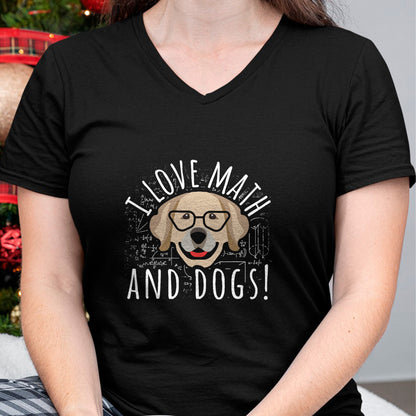 Dog Love Shirt, Dog Lover Gift T-Shirt/Hoodie/Sweatshirt HLT00 - I Love Math And Dogs Algebra Brown Dog Teacher Student Gift T-Shirt