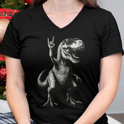 Best Dinosaur Lover Shirt, Funny Dinosaur UnisexT-Shirt/Hoodie/Sweatshirt HLT00 - Cool Dinosaur Rock Sign Sunglasses T-Rex T-Shirt, Men, Black, 3X-Large